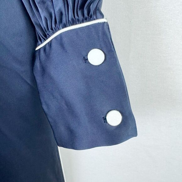 Jonathan Simkhai Navy Satin One Shoulder Jumpsuit Size 4 Formal Evening Party - Picture 8 of 11